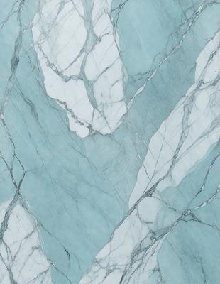 The image features a marble-like pattern with a blue and white color scheme. The primary subject is a close-up of the marble pattern, which appears to be a tile or a wall with a unique design. The setting is a room with a blue and white color scheme, which complements the marble pattern. The visual style is a close-up of the marble pattern, showcasing its intricate details. The colors and mood of the image are predominantly blue and white, creating a calm and elegant atmosphere