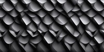 The primary subject of the image is a black and white patterned wall. The setting is a dark room, and the visual style is a close-up of the patterned wall. The dominant colors are black and white, creating a moody atmosphere.