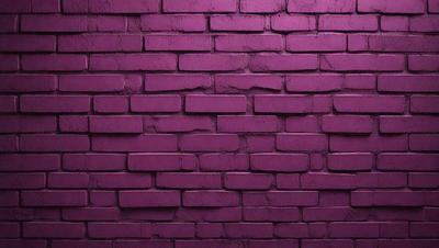 The primary subject of the image is a purple brick wall. The setting is a brick wall, and the visual style is a photo. The dominant colors are purple and pink, creating a warm and inviting atmosphere.