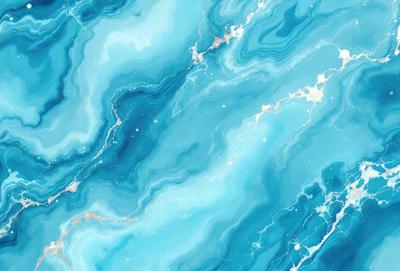 The primary subject of the image is a blue and white swirling pattern, which appears to be a painting or a digital artwork. The setting is a blue and white ocean, creating a serene and calming atmosphere. The visual style is a combination of painting and digital art, giving the image a unique and artistic appearance. The dominant colors are blue and white, which contribute to the overall mood of the image, evoking a sense of tranquility and beauty.