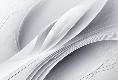 The primary subject of the image is a white, abstract design that resembles a book. The setting is a white background, and the visual style appears to be a combination of digital art and illustration. The dominant colors are white and gray, creating a clean and minimalist atmosphere.