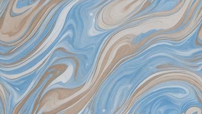 The primary subject of the image is a blue and white swirling pattern, which appears to be a painting or a digital artwork. The setting is a blue and white marbled surface, which serves as the background. The visual style is a combination of painting and digital art, creating a unique and eye-catching design. The colors and mood of the image are predominantly blue and white, giving it a calming and serene atmosphere.