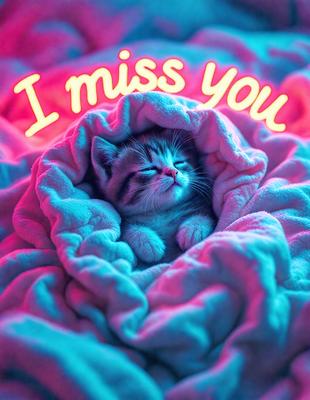 The primary subject of the image is a small kitten, which is curled up and sleeping on a pink blanket. The setting is a cozy and warm environment, with the kitten being the main focus of the scene. The visual style of the image is a combination of photo and digital art, creating a realistic yet artistic representation of the kitten. The dominant colors in the image are pink and purple, giving the scene a soft and comforting atmosphere.