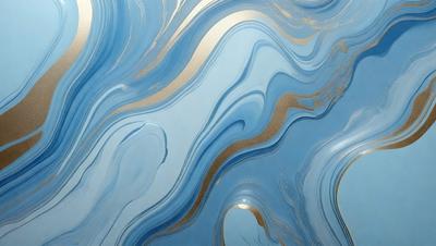 The primary subject of the image is a blue and gold swirling pattern, which appears to be a digital art or illustration. The setting is a blue background, and the visual style is a combination of digital art and illustration. The dominant colors are blue and gold, creating a vibrant and lively atmosphere.