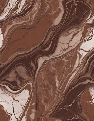 The image features a brown and white marbled pattern, which gives it a natural and earthy appearance. The primary subject is the marbled surface, which is the main focus of the image. The setting is a close-up of the marbled pattern, showcasing its intricate details. The visual style is a close-up of the marbled surface, which gives it a textured and detailed look. The colors and mood of the image are predominantly brown and white, creating a sense of warmth and natural beauty.
