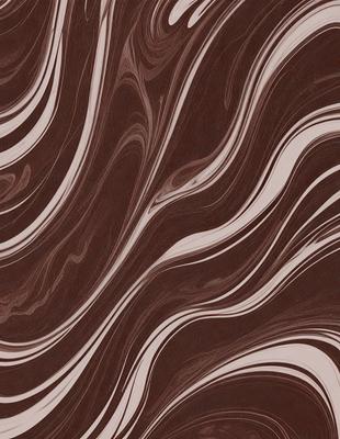 The primary subject of the image is a brown and white striped pattern, which appears to be a marbled or swirled design. The setting is a brown surface, possibly a wall or a piece of fabric. The visual style of the image is a close-up of the pattern, showcasing its intricate details. The colors and mood of the image are predominantly brown and white, creating a sense of depth and texture.