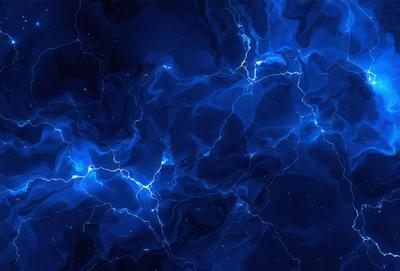 The primary subject of the image is a blue background with a pattern of lightning bolts. The setting appears to be a night sky, with the lightning bolts creating a dynamic and visually striking scene. The visual style of the image is a combination of digital art and illustration, with the lightning bolts and blue background creating a unique and eye-catching pattern. The colors and mood of the image are predominantly blue, with the lightning bolts adding a sense of energy and movement to the overall atmosphere.