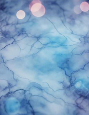 The primary subject of the image is a blue and white marbled surface, which appears to be a marble tile or a marble-like texture. The setting is a room with a blue sky visible in the background. The visual style of the image is a close-up of the marbled surface, showcasing its intricate patterns and textures. The colors and mood of the image are predominantly blue and white, creating a serene and calming atmosphere.