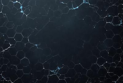 The primary subject of the image is a black and white photo of a blue and white patterned surface. The setting is a dark background, and the visual style is a close-up of the pattern. The dominant colors are blue and white, creating a mood of contrast and depth.