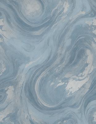 The primary subject of the image is a blue and white swirling pattern, which appears to be a painting or a digital artwork. The setting is a blue and white background, which complements the swirling pattern. The visual style is a combination of painting and digital art, creating a unique and eye-catching design. The colors and mood of the image are predominantly blue and white, giving it a calm and soothing atmosphere.