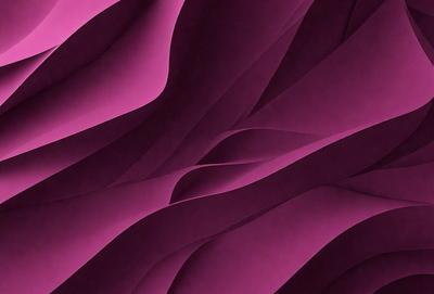 The primary subject of the image is a purple, pink, and white patterned wallpaper. The setting is a room with a purple wall, and the visual style is a close-up of the wallpaper. The colors and mood of the image are predominantly purple and pink, creating a warm and inviting atmosphere.