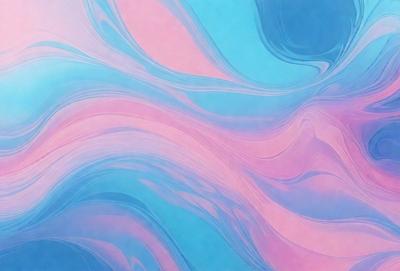 The primary subject of the image is a swirling, colorful pattern that resembles a painting or a digital artwork. The setting is a blue and pink background, which adds to the vibrant and lively atmosphere of the scene. The visual style is a combination of photo and digital art, creating a unique and eye-catching piece. The dominant colors are pink and blue, which evoke a sense of warmth and tranquility.