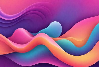 The primary subject of the image is a colorful, abstract artwork featuring a mix of pink, blue, and purple hues. The setting is a purple background, which complements the vibrant colors of the artwork. The visual style appears to be a combination of digital art and illustration, creating a unique and eye-catching piece. The colors and mood of the artwork evoke a sense of creativity and imagination, making it an appealing and engaging piece of art.