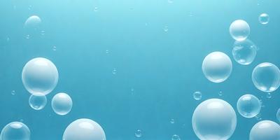 The primary subject of the image is a blue background with white bubbles floating on it. The setting appears to be a water-based environment, possibly an aquarium or a swimming pool. The visual style of the image is a combination of a photo and digital art, creating a unique and captivating scene. The dominant colors in the image are blue and white, giving it a calming and serene atmosphere.
