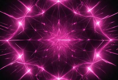 The primary subject of the image is a pink, swirling pattern that resembles a star or a flower. The setting is a dark background, which contrasts with the bright pink color of the pattern. The visual style appears to be a digital art or illustration, as the pattern is intricate and detailed. The colors and mood of the image are predominantly pink, creating a warm and vibrant atmosphere.