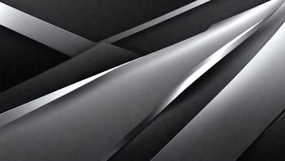 The primary subject of the image is a close-up of a silver train track. The setting is a black background, which contrasts with the silver train track. The visual style is a black and white photo, giving it a classic and timeless appearance. The dominant colors are silver and black, creating a sense of depth and contrast in the image.