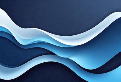 The primary subject of the image is a blue wave pattern. The setting is a dark blue background, which creates a contrasting effect with the wave pattern. The visual style is a digital art or illustration, as the wave pattern appears to be a digital creation. The dominant colors are blue and white, giving the image a calm and serene atmosphere.