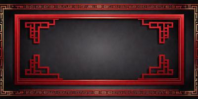 The primary subject of the image is a red frame with a black background. The setting is a dark room, and the visual style appears to be a digital art or illustration. The dominant colors are red and black, creating a bold and striking appearance.