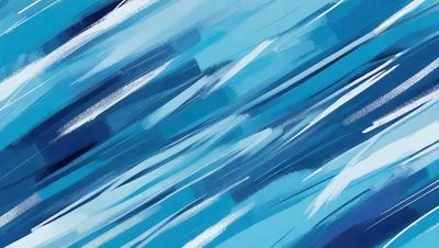 The primary subject of the image is a blue and white painting of a cloudy sky. The setting is a blue background, and the visual style appears to be a digital art or illustration. The colors and mood of the painting are predominantly blue and white, creating a serene and calming atmosphere.