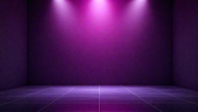 The primary subject of the image is a purple stage with a purple background. The setting is a stage with a purple backdrop, and the visual style is a photo. The colors and mood of the image are predominantly purple, creating a dramatic and artistic atmosphere.