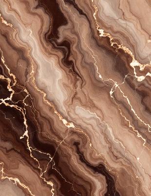 The primary subject of the image is a marble wall with a unique and intricate pattern. The setting is a room with the marble wall as the main focus. The visual style is a close-up of the marble wall, showcasing its texture and details. The colors and mood of the image are predominantly earthy tones, giving the scene a natural and elegant atmosphere.