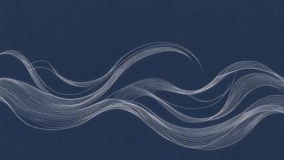The primary subject of the image is a white, flowing wave. The wave is depicted in a blue background, giving it a sense of depth and movement. The visual style of the image is a combination of digital art and illustration, creating a dynamic and artistic representation of the wave. The colors and mood of the image are predominantly blue and white, with a sense of calmness and tranquility.