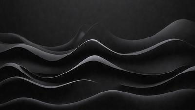 The primary subject of the image is a series of curved lines, which are part of a pattern or design. The setting is a black background, which contrasts with the lines and adds a dramatic effect. The visual style is a combination of digital art and illustration, creating a unique and eye-catching design. The colors and mood of the image are predominantly black, with the curved lines adding a touch of contrast and visual interest.
