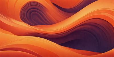 The primary subject of the image is a large, colorful painting of a mountainous landscape. The setting is a vibrant, orange-colored background that complements the painting. The visual style is a combination of digital art and illustration, creating a unique and eye-catching piece of art. The colors and mood of the painting are lively and energetic, with a focus on the mountainous terrain and the vibrant orange hues.