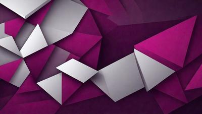 The primary subject of the image is a purple and white geometric pattern. The setting is a purple background, which creates a visually striking contrast with the white geometric shapes. The visual style of the image is a combination of digital art and illustration, giving it a modern and artistic appearance. The dominant colors in the image are purple and white, creating a bold and vibrant atmosphere.