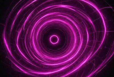 The primary subject of the image is a purple circle with a black center. The circle is surrounded by a purple background, giving the scene a vibrant and colorful appearance. The visual style of the image is a combination of digital art and illustration, creating a unique and eye-catching design. The dominant colors in the image are purple and black, which contribute to a mood of creativity and artistic expression.