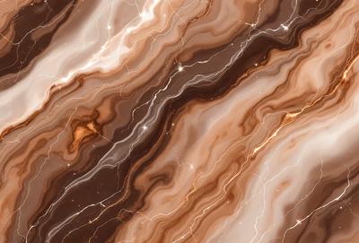 The primary subject of the image is a marble-like pattern with a brown and white color scheme. The setting is a marble-like surface, which could be a marble countertop or a marble wall. The visual style is a close-up of the marble pattern, showcasing its intricate details. The colors and mood of the image are warm and earthy, with the brown and white tones creating a natural and elegant atmosphere.