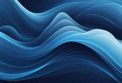 The primary subject of the image is a blue wave, which is the main object, scene, or focus of the image. The setting or background is a dark blue sky, and the visual style is digital art. The dominant colors and overall atmosphere are a mix of blue and black, creating a sense of depth and intensity.