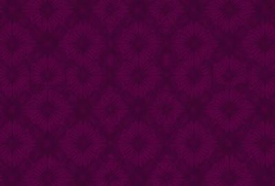 The primary subject of the image is a purple floral pattern. The setting is a wall, and the visual style is a patterned wallpaper. The dominant colors are purple and white, creating a calm and elegant atmosphere.
