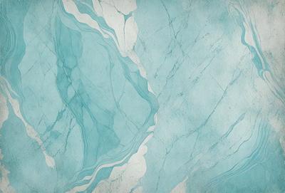 The primary subject of the image is a marble-like surface with a blue and white color scheme. The setting is a bathroom, and the visual style is a combination of a photo and digital art. The dominant colors are blue and white, creating a clean and elegant atmosphere.