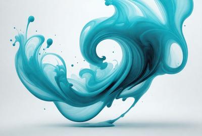 The primary subject of the image is a blue and white painting of a wave. The setting is a white background, which provides a clean and minimalist appearance. The visual style is a combination of digital art and illustration, creating a unique and artistic representation of the wave. The dominant colors are blue and white, which evoke a sense of calmness and tranquility.