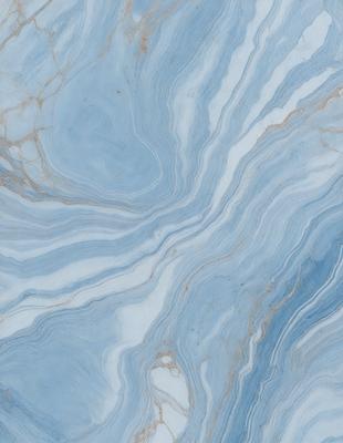 The primary subject of the image is a blue marble tile with a swirling pattern. The setting is a bathroom, as indicated by the presence of the marble tile. The visual style is a close-up of the tile, showcasing its intricate design. The dominant colors are blue and white, creating a calm and soothing atmosphere.