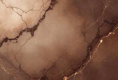 The image features a large, textured stone wall with a brown and gold color scheme. The wall appears to be made of marble, giving it a luxurious and elegant appearance. The stone wall is the primary subject of the image, and it serves as the backdrop for the scene. The visual style of the image is a close-up of the stone wall, showcasing its intricate texture and details. The colors and mood of the image are warm and inviting, with the brown and gold tones creating a sense