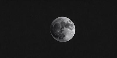 Primary subject: A moon with a crater on it.

Setting/background: A dark, starry sky.

Visual style: A digital art or illustration.

Colors and mood: The moon is white, and the sky is black, creating a dramatic and moody atmosphere.