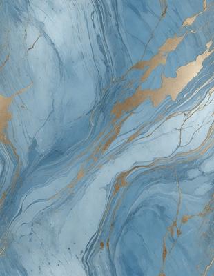 The primary subject of the image is a blue and gold marble wall. The setting is a room with a blue and gold marble wall, which serves as the background. The visual style is a close-up of the marble wall, showcasing its intricate patterns and textures. The dominant colors are blue and gold, creating a luxurious and elegant atmosphere.