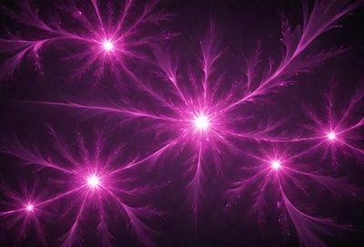 The primary subject of the image is a purple, pink, and white nebula, which is a three-dimensional space structure. The setting is a dark background, which contrasts with the vibrant colors of the nebula. The visual style is a combination of digital art and illustration, creating a unique and captivating image. The dominant colors and overall atmosphere of the image are purple, pink, and white, giving it a sense of depth and beauty.