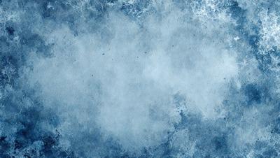 The primary subject of the image is a blue ocean with waves. The setting is the ocean, and the visual style is a watercolor painting. The dominant colors are blue and white, creating a serene and calming atmosphere.