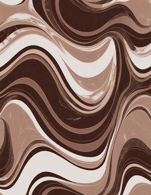 The primary subject of the image is a brown and white striped pattern, which appears to be a marbled or textured surface. The setting is a close-up of the pattern, showcasing its intricate details. The visual style is a combination of a photo and a digital art, as it captures the natural texture of the marbled surface. The colors and mood of the image are predominantly brown and white, creating a sense of depth and complexity in the pattern.