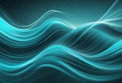 The primary subject of the image is a blue wave, which is the main focus of the scene. The wave is depicted in a digital art style, giving it a modern and visually appealing appearance. The setting is a dark blue background, which contrasts with the bright blue wave, creating a striking visual effect. The overall atmosphere of the image is serene and calming, with the blue wave representing a sense of tranquility and movement.