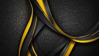 The primary subject of the image is a close-up of a black and yellow patterned surface. The setting appears to be a dark room, with the patterned surface being the main focus of the image. The visual style is a combination of digital art and illustration, creating a unique and intriguing design. The colors and mood of the image are predominantly dark and moody, with the yellow and black pattern providing a contrasting and eye-catching element.