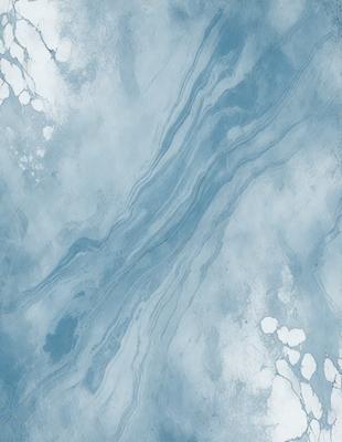 The primary subject of the image is a blue and white marbled surface, which appears to be a tile or a wall. The setting is a room with a blue and white color scheme. The visual style is a close-up of the marbled surface, showcasing its intricate patterns. The colors and mood of the image are predominantly blue and white, creating a calm and serene atmosphere.