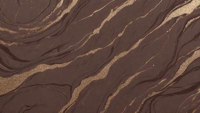 The primary subject of the image is a brown and gold marbled pattern, which is the main focus of the image. The setting is a wall with a brown and gold marbled pattern, which serves as the backdrop for the scene. The visual style of the image is a close-up of the marbled pattern, showcasing its intricate details. The colors and mood of the image are warm and earthy, with the brown and gold tones creating a sense of richness and depth.