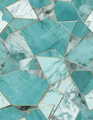 The primary subject of the image is a marble tile with a blue and white pattern. The setting is a bathroom, and the visual style is a close-up of the tile. The dominant colors are blue and white, creating a clean and elegant atmosphere.