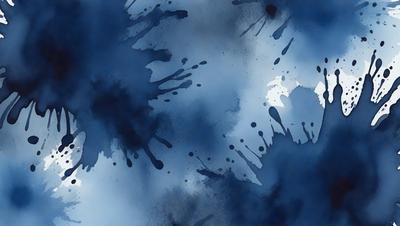 The primary subject of the image is a blue background with a variety of black and white splatters, creating a visually interesting and artistic scene. The setting appears to be a cloudy sky, which adds to the overall atmosphere of the image. The visual style of the image is a combination of digital art and illustration, as it features a unique and creative design. The colors and mood of the image are predominantly dark and moody, with the black and white splatters creating a sense of depth and contrast against