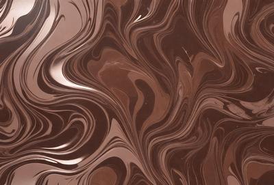 The primary subject of the image is a close-up of a brown and black marbled surface. The setting is a room with a brown and black marbled wall, which creates a unique and visually appealing atmosphere. The visual style of the image is a close-up of the marbled surface, showcasing its intricate patterns and textures. The colors and mood of the image are predominantly brown and black, giving it a sophisticated and elegant appearance.