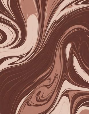 The primary subject of the image is a brown and white swirling pattern, which appears to be a design or a piece of art. The setting is a brown surface, possibly a wall or a piece of fabric. The visual style of the image is a combination of a photo and a digital art, illustration, or drawing. The dominant colors are brown and white, creating a warm and earthy atmosphere.